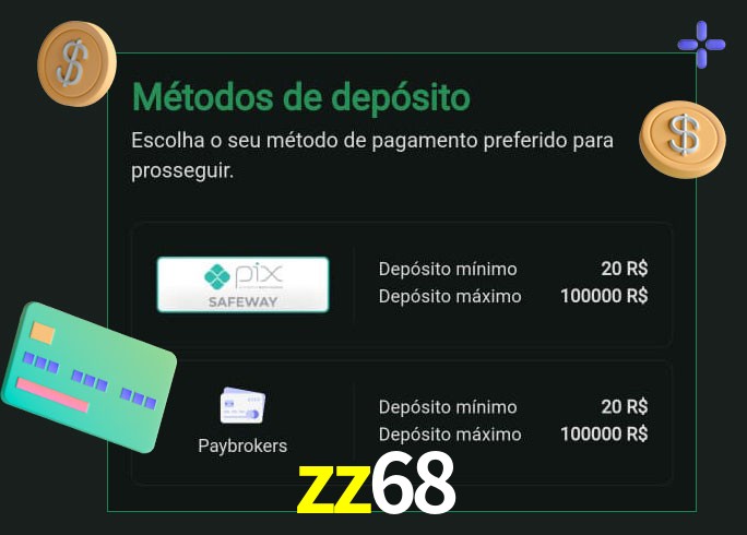 O cassino zz68 oferece uma grande variedade de métodos de pagamento